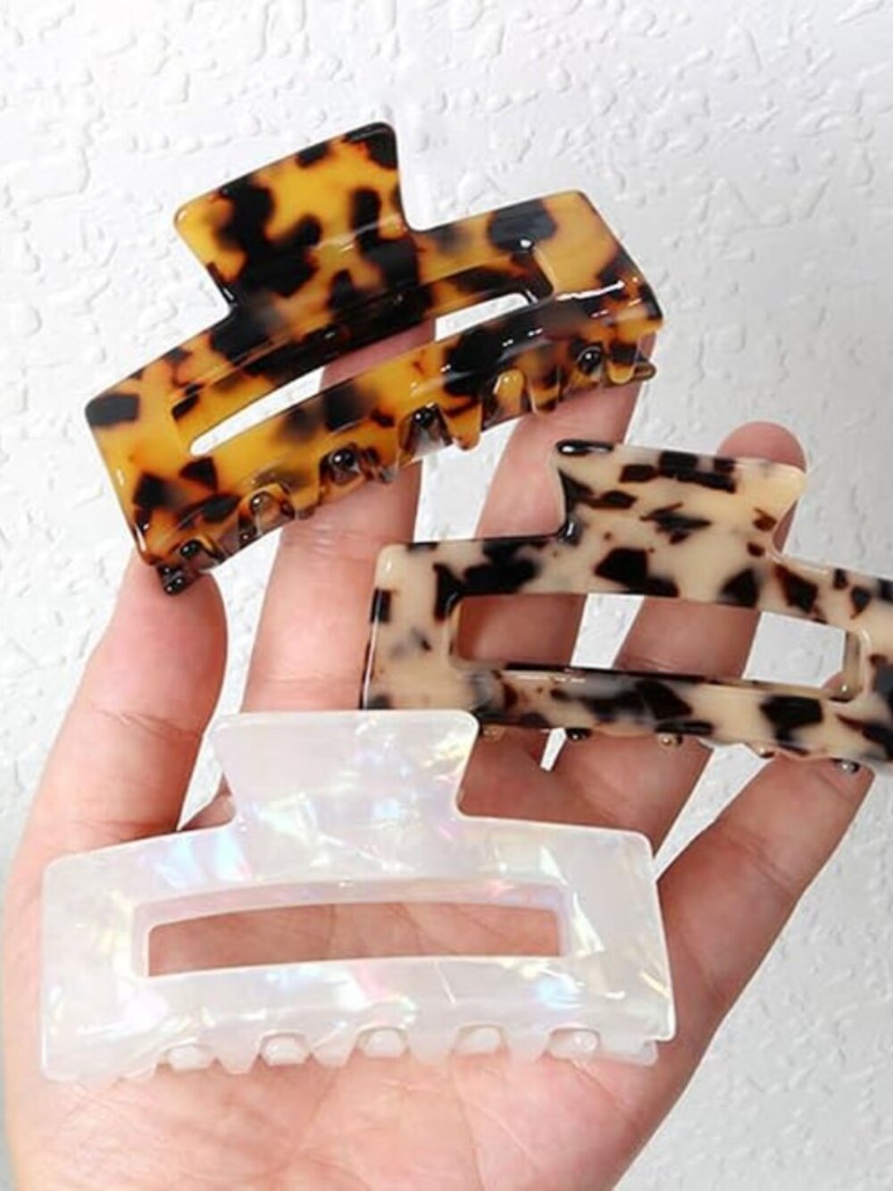 4Pcs Hair Claw Clips, Acetate Hair Banana Barrettes, French Butterfly Jaw